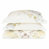 Hyacinth Embroidered Floral Cotton Duvet Cover Set